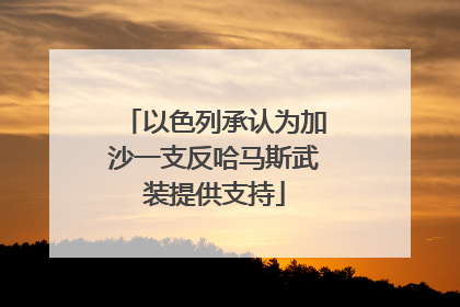 以色列承认为加沙一支反哈马斯武装提供支持