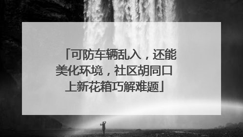 可防车辆乱入，还能美化环境，社区胡同口上新花箱巧解难题