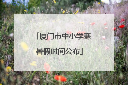 厦门市中小学寒暑假时间公布
