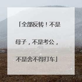全部反转！不是母子，不是考公，不是舍不得打车
