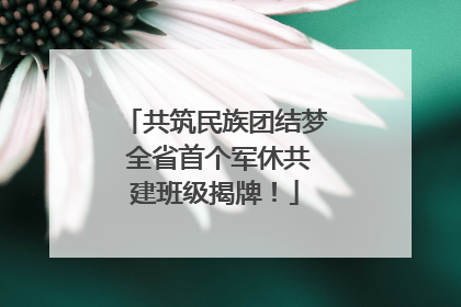 共筑民族团结梦 全省首个军休共建班级揭牌！