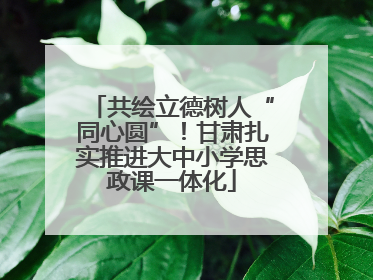 共绘立德树人“同心圆”！甘肃扎实推进大中小学思政课一体化