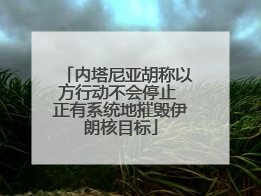 内塔尼亚胡称以方行动不会停止 正有系统地摧毁伊朗核目标