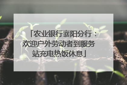 农业银行襄阳分行：欢迎户外劳动者到服务站充电热饭休息