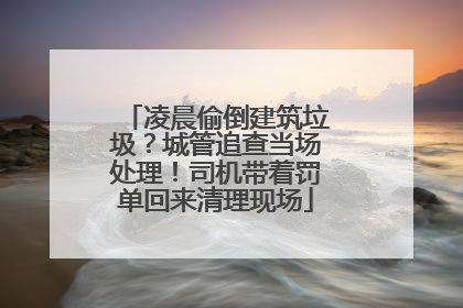 凌晨偷倒建筑垃圾？城管追查当场处理！司机带着罚单回来清理现场