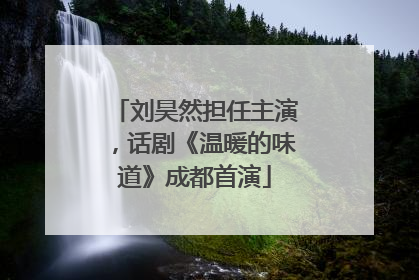 刘昊然担任主演，话剧《温暖的味道》成都首演