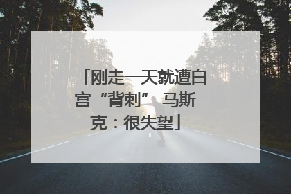 刚走一天就遭白宫“背刺” 马斯克：很失望