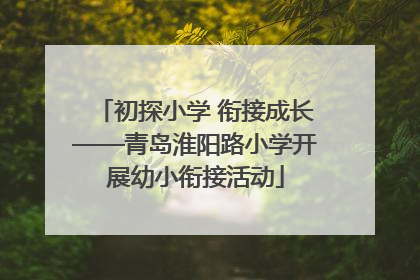 初探小学 衔接成长——青岛淮阳路小学开展幼小衔接活动