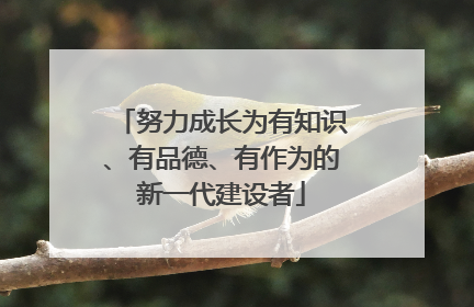 努力成长为有知识、有品德、有作为的新一代建设者