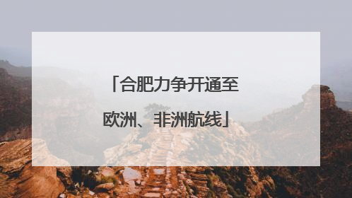 合肥力争开通至欧洲、非洲航线