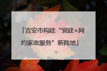 吉安市构建“党建+网约家政服务”新阵地