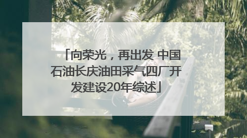 向荣光，再出发 中国石油长庆油田采气四厂开发建设20年综述