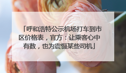 呼和浩特公示机场打车到市区价格表，官方：让乘客心中有数，也为震慑某些司机