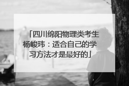 四川绵阳物理类考生杨峻玮：适合自己的学习方法才是最好的