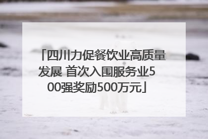 四川力促餐饮业高质量发展 首次入围服务业500强奖励500万元
