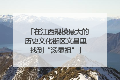 在江西规模最大的历史文化街区文昌里找到“汤显祖”