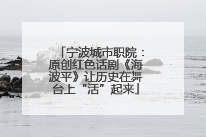 宁波城市职院：原创红色话剧《海波平》让历史在舞台上“活”起来