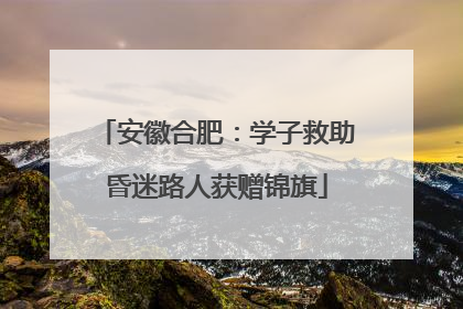 安徽合肥：学子救助昏迷路人获赠锦旗