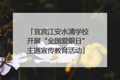 宜宾江安水清学校开展“全国爱眼日”主题宣传教育活动