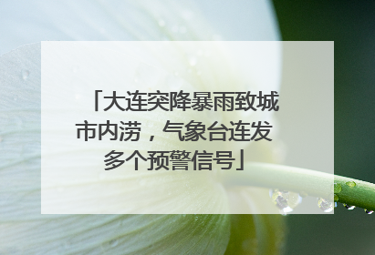 大连突降暴雨致城市内涝，气象台连发多个预警信号