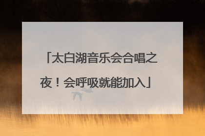 太白湖音乐会合唱之夜！会呼吸就能加入