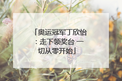 奥运冠军丁欣怡：走下领奖台 一切从零开始