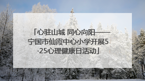 心驻山城 同心向阳——宁国市仙霞中心小学开展5·25心理健康日活动