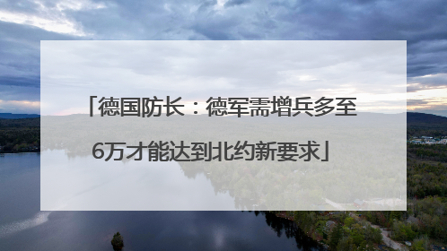 德国防长：德军需增兵多至6万才能达到北约新要求