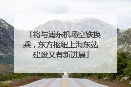 将与浦东机场空铁换乘，东方枢纽上海东站建设又有新进展