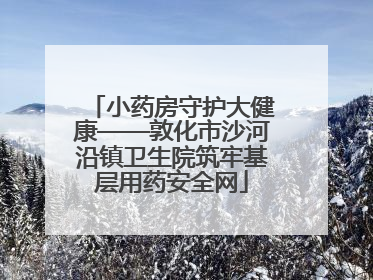小药房守护大健康——敦化市沙河沿镇卫生院筑牢基层用药安全网