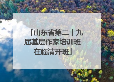 山东省第二十九届基层作家培训班在临清开班