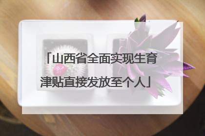 山西省全面实现生育津贴直接发放至个人
