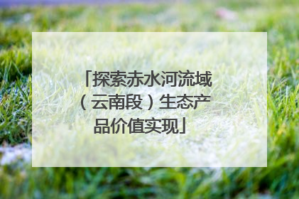 探索赤水河流域（云南段）生态产品价值实现