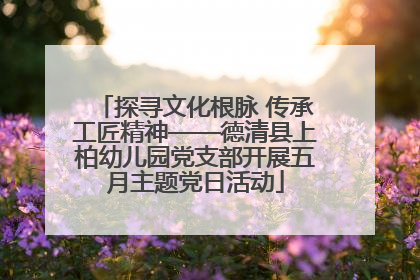 探寻文化根脉 传承工匠精神——德清县上柏幼儿园党支部开展五月主题党日活动