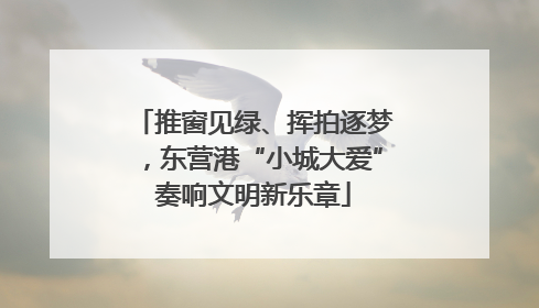 推窗见绿、挥拍逐梦，东营港“小城大爱”奏响文明新乐章