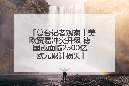 总台记者观察丨美欧贸易冲突升级 德国或面临2500亿欧元累计损失