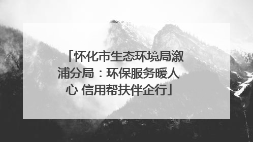 怀化市生态环境局溆浦分局：环保服务暖人心 信用帮扶伴企行