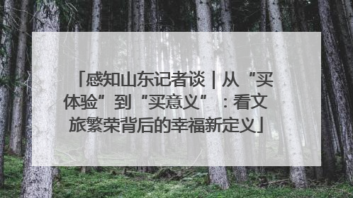 感知山东记者谈｜从“买体验”到“买意义”：看文旅繁荣背后的幸福新定义