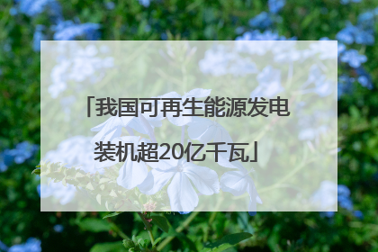 我国可再生能源发电装机超20亿千瓦