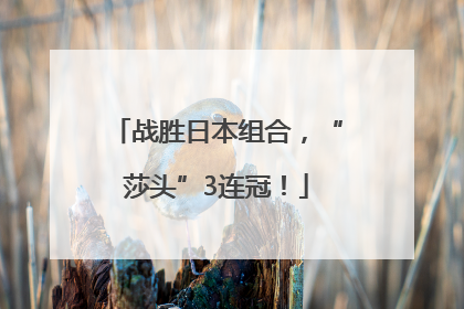战胜日本组合，“莎头”3连冠！