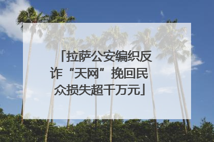 拉萨公安编织反诈“天网”挽回民众损失超千万元