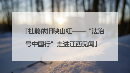 杜鹃依旧映山红——“法治号中国行”走进江西见闻