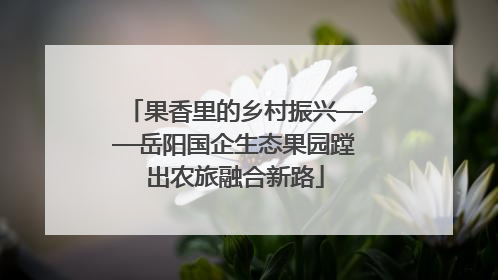 果香里的乡村振兴——岳阳国企生态果园蹚出农旅融合新路