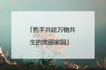 携手共建万物共生的美丽家园