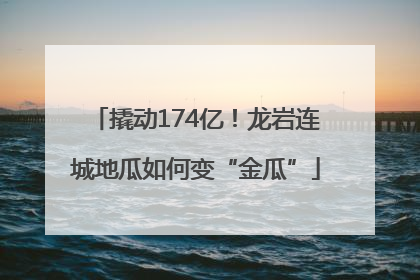 撬动174亿！龙岩连城地瓜如何变“金瓜”