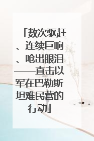 数次驱赶、连续巨响、呛出眼泪——直击以军在巴勒斯坦难民营的行动