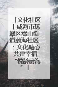 文化社区丨威海市环翠区嵩山街道蔚海社区：文化融心 共建幸福“悦龄蔚海”