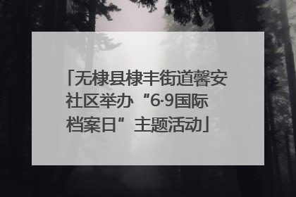 无棣县棣丰街道馨安社区举办“6·9国际档案日”主题活动