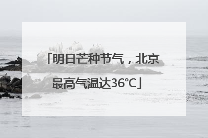 明日芒种节气，北京最高气温达36℃