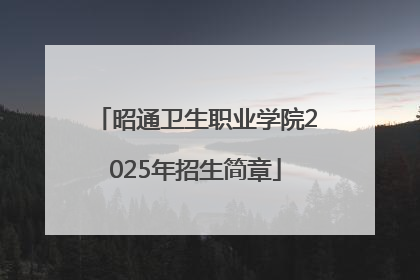 昭通卫生职业学院2025年招生简章